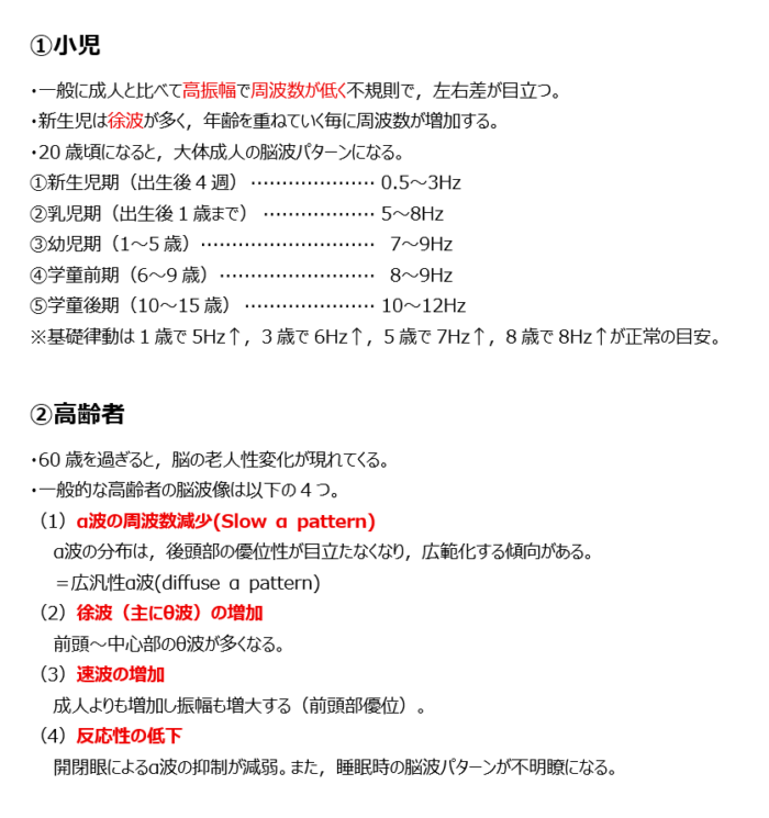 年齢による脳波の変化